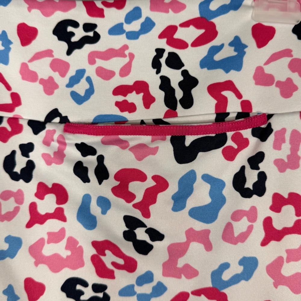 Golftini Big Bang Skort Women XXS White Pink Blue Leopard Print Ruffle Activewea - Picture 8 of 10